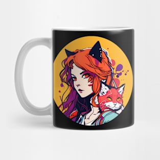 Cat Girl Cute Anime Cat Lover Mug